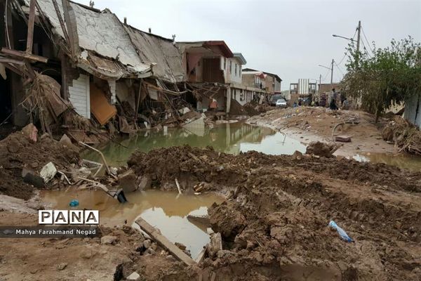 منازل تخریب‌شده در سیل پلدختر استان لرستان