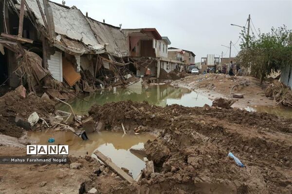 منازل تخریب‌شده در سیل پلدختر استان لرستان