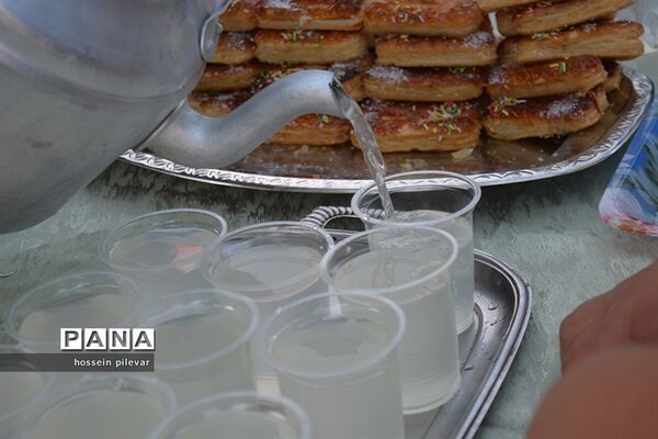 پخش شربت و شیرینی در جشن میلاد امام زمان (عج) شهرستان خوسف