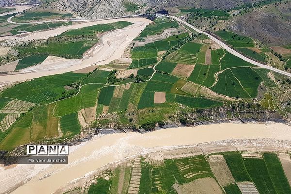 تصاویر هوایی از آخرین وضع مناطق سیل‌زده در لرستان و خوزستان