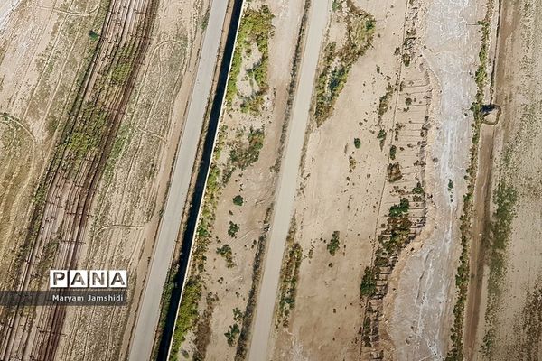 تصاویر هوایی از آخرین وضع مناطق سیل‌زده در لرستان و خوزستان