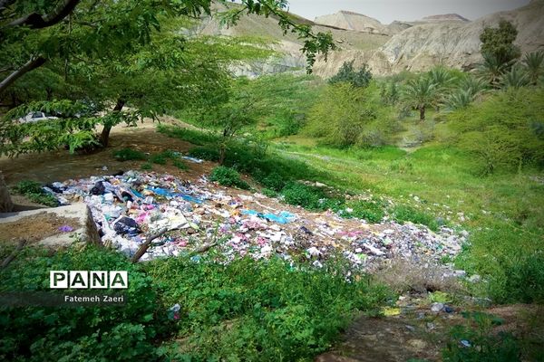 طبیعت امام زاده میر ابول(ع)  لارستان،  در انحصار زباله ها
