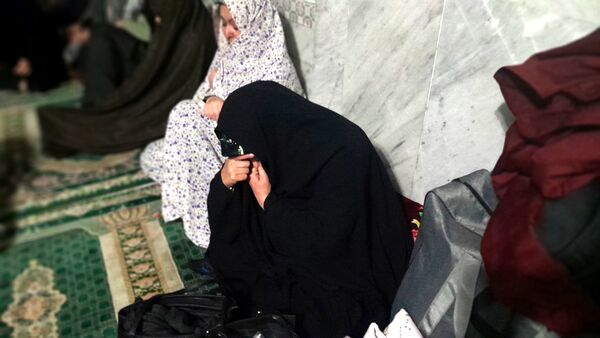 پرچم حرم حضرت عباس(ع) در مراسم اعتکاف شهرستان بن