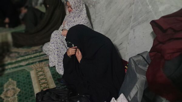 پرچم حرم حضرت عباس(ع) در مراسم اعتکاف شهرستان بن