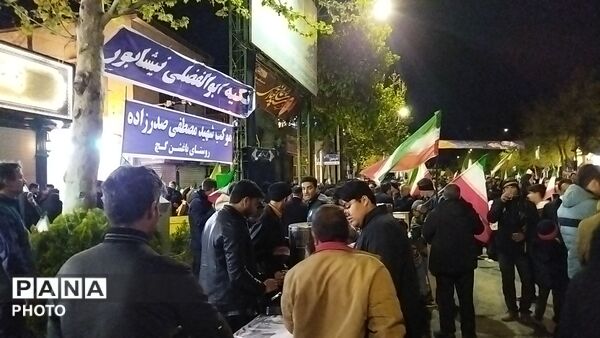 گذری بر فعالیت موکب مردمی شهید مصطفی صدر زاده در مراسم چهلم رهبر شهید و شهدای میناب