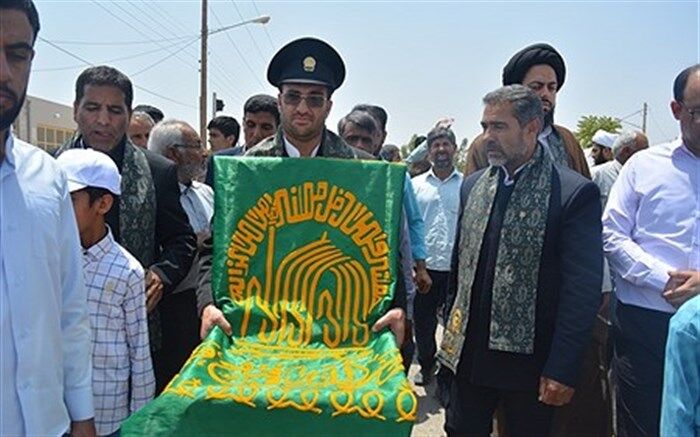 برگزاری مراسم کلنگ زنی برنامه بازسازی واقعه غدیر با حضور خدام رضوی در شوسف