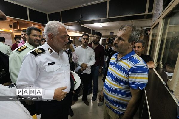 بازدید سرزده سردار هادیان فر از مرکز پلیس راهور و ساختمان جدید در حال احداث راهور جزیره کیش