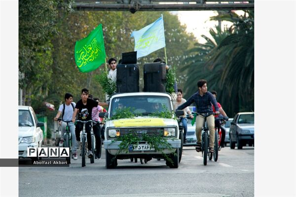 کاروان شادی دوچرخه‌سواری غدیر دانش‌آموزان در ساری