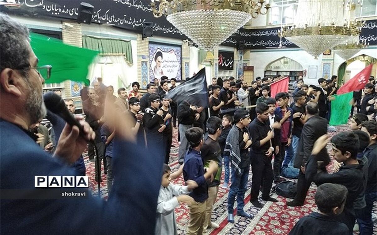 نوجوانان دانش آموز طرقبه شاندیز با حضرت قاسم (ع) ، نوجوان عاشورا عهدی دوباره بستند