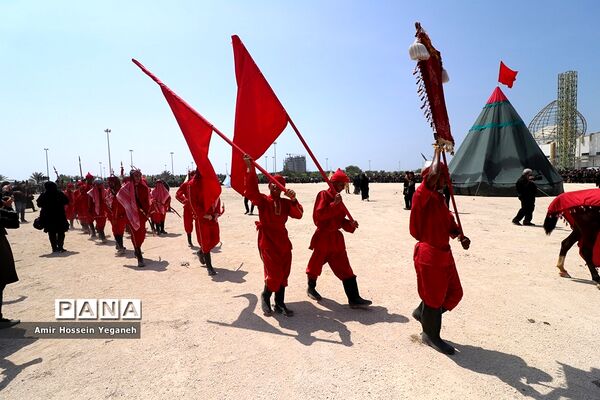 مراسم تعزیه و خیمه سوزان ظهر عاشورا در کیش