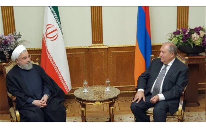 روحانی با رئیس جمهوری ارمنستان دیدار کرد