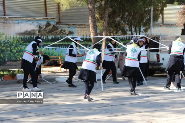 مانور پدافند غیرعامل در آموزشگاه نمونه تقوی شهرستان بیرجند