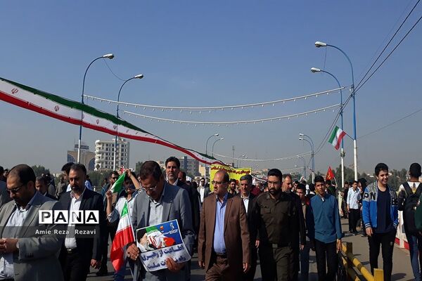 راهپیمایی مردم اهواز در حمایت از اقتدار و امنیت کشور