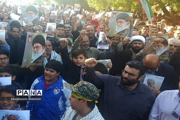 عزاداری مردم بوشهر در سوک سردار شهید قاسم سلیمانی و شهدای مقاومت