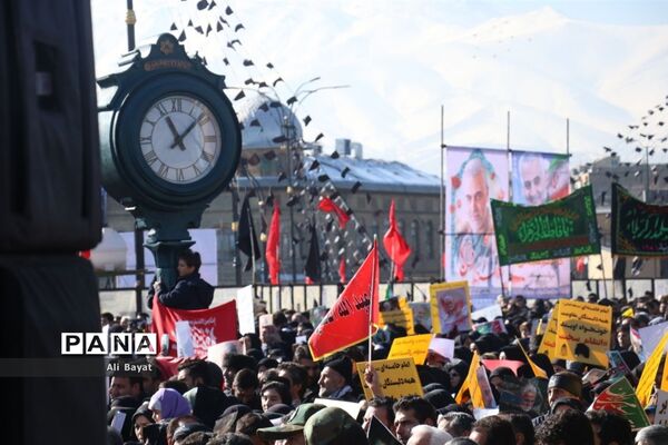 مراسم سوگواری شهادت سردار سلیمانی در همدان