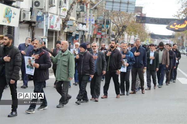 مراسم دسته روی ایام فاطمیه و هفتمین روز شهادت سردارسلیمانی در قائم شهر