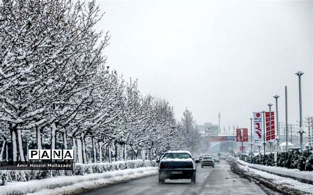 بارش برف و باران در اکثر محورهای مواصلاتی