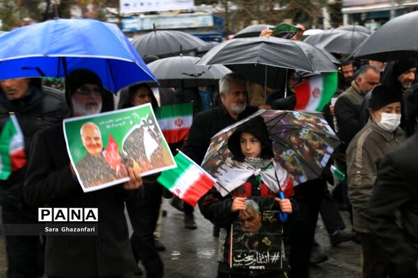 راه‌پیمایی روز 22 بهمن در مرکز مازندران