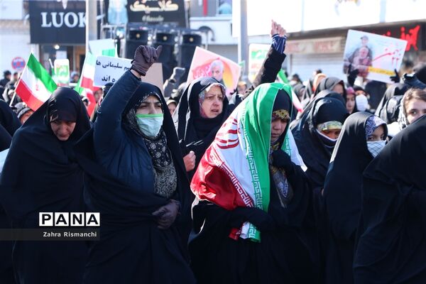 راهپیمایی پرشور گرامیداشت یوم الله ۲۲بهمن در شهرقدس