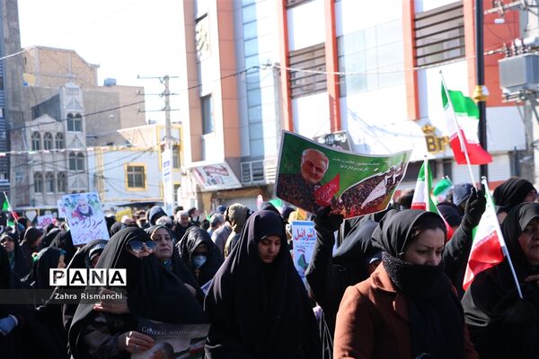 راهپیمایی پرشور گرامیداشت یوم الله ۲۲بهمن در شهرقدس