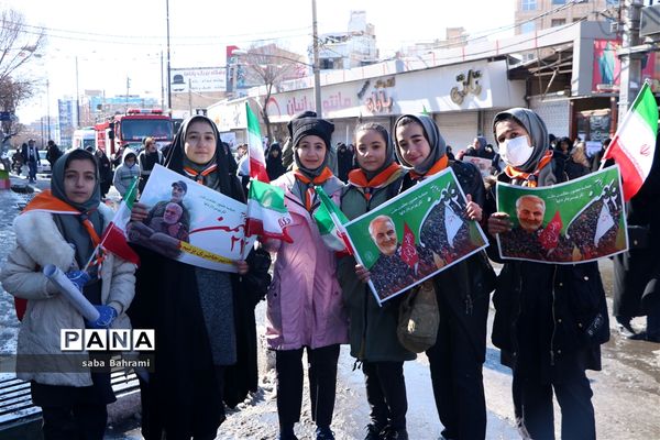 راهپیمایی پرشور گرامیداشت یوم الله ۲۲بهمن در شهرقدس