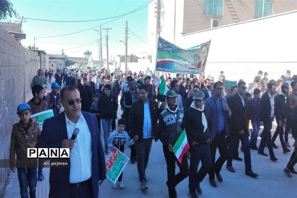 راهپیمایی  22 بهمن در شبانکاره  بوشهر
