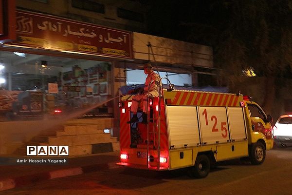 عملیات ضد عفونی مراکز خدماتی جزیره کیش