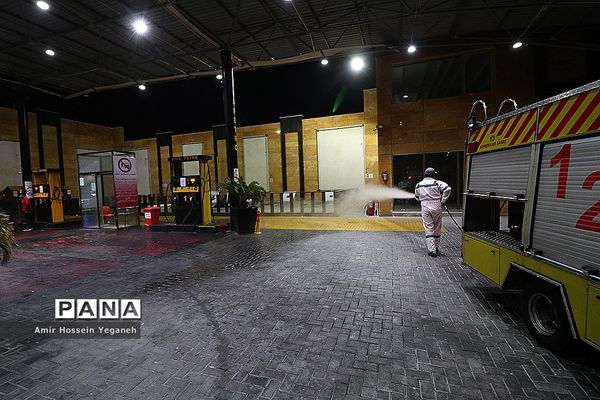 عملیات ضد عفونی مراکز خدماتی جزیره کیش