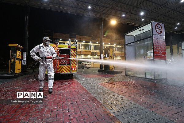 عملیات ضد عفونی مراکز خدماتی جزیره کیش