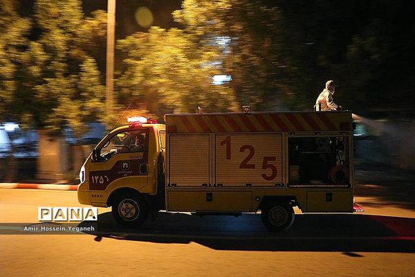 عملیات ضد عفونی مراکز خدماتی جزیره کیش