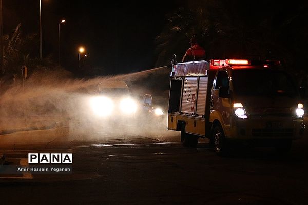 عملیات ضد عفونی مراکز خدماتی جزیره کیش