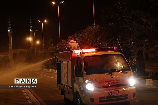 عملیات ضد عفونی مراکز خدماتی جزیره کیش