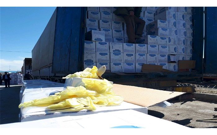 جلوگیری از صادرات ۱۳۷ تن دستکش بهداشتی از مرز بازرگان