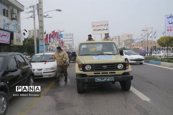 ضدعفونی کردن معابر و اماکن شهری در محمودآباد