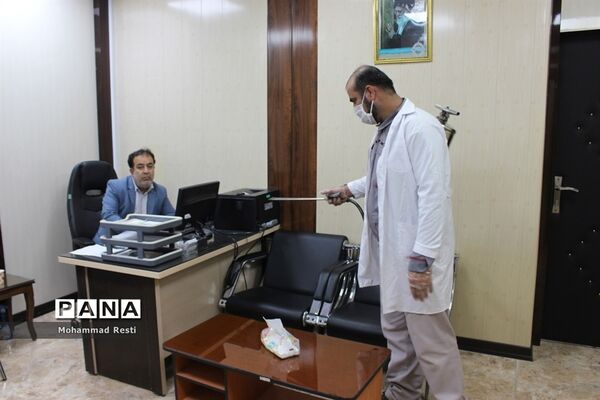 ضد عفونی و گند زدایی  واحدها و بخش‌های مختلف اداره کل آموزش و پرورش و سازمان دانش آموزی  استان بوشهر
