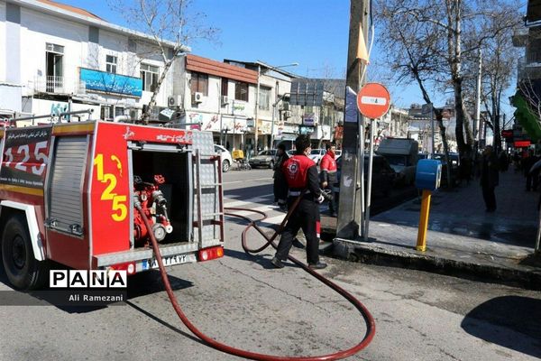 ضدعفونی معابر و اماکن شهری در قائم‌شهر