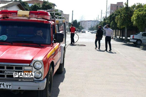 ضدعفونی معابر و اماکن شهری در قائم‌شهر