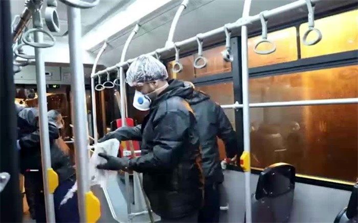 آموزش پیشگیری از کرونا در ناوگان اتوبوسرانی