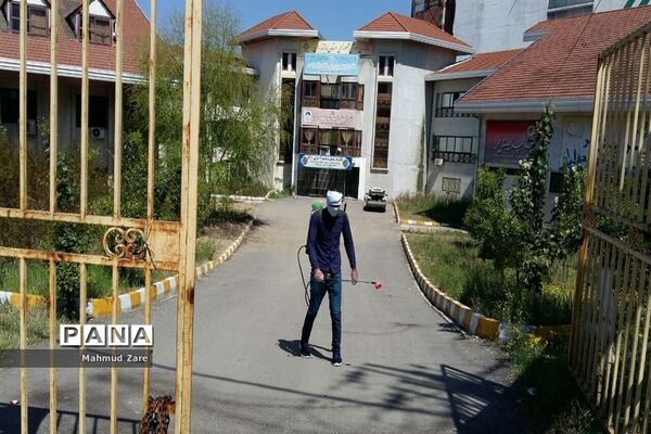 ضدعفونی سازمان دانش‌آموزی مازندران در پایان هفته نخست کاری