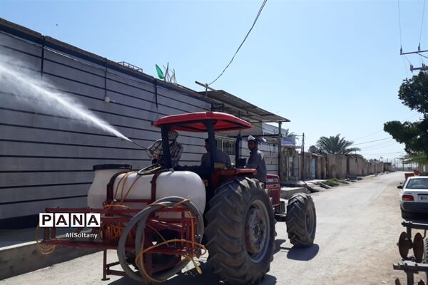 ضدعفونی و گندزدایی روستای شبیشه شهرستان حمیدیه
