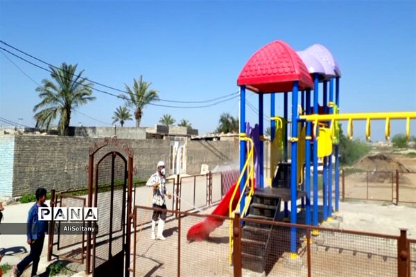 ضدعفونی و گندزدایی روستای شبیشه شهرستان حمیدیه
