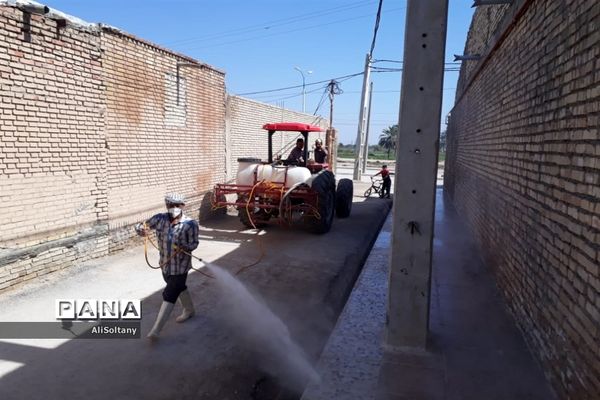 ضدعفونی و گندزدایی روستای شبیشه شهرستان حمیدیه