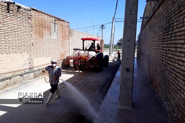 ضدعفونی و گندزدایی روستای شبیشه شهرستان حمیدیه