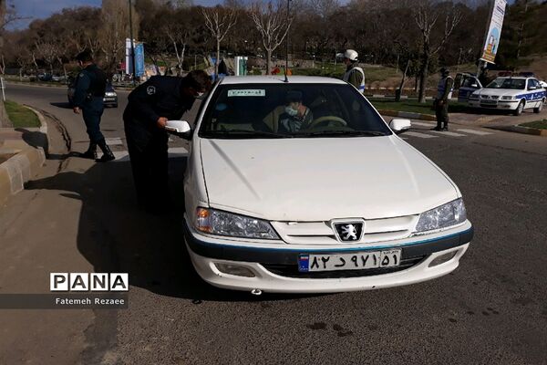 کنترل ورودی‌های شهر زنجان توسط نیروهای امدادی، حفاظتی، امنیتی و علوم پزشکی