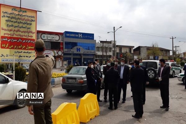 بازدید استاندار از اجرای فاصله‌گذاری اجتماعی در قائم شهر