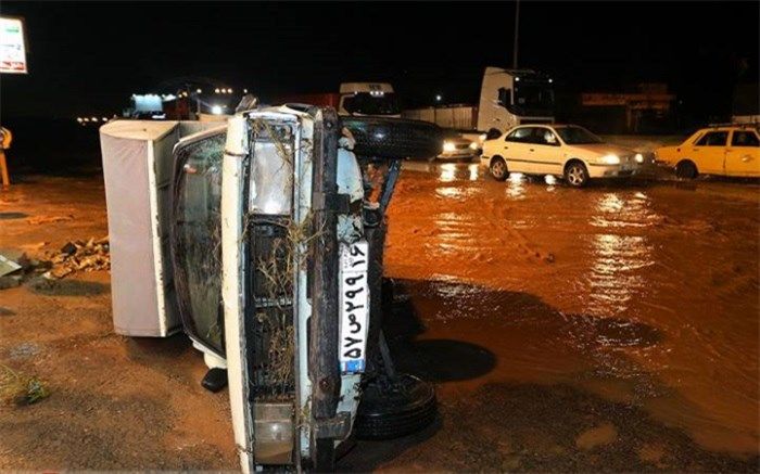 آخرین وضعیت جاده قم – اراک، بعد از سیلاب دیروز +ویدئو