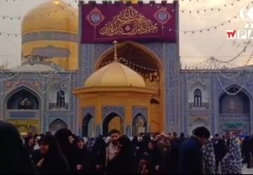 حال و هوای حرم مطهر رضوی در شب نیمه شعبان