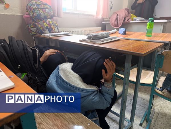بیست‌وهفتمین مانور سراسری زلزله و ایمنی در دبیرستان میرزا جعفر سروقد