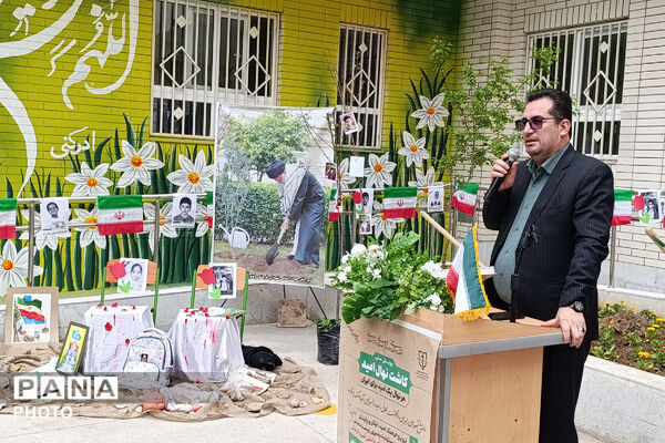 یاد شهدای دانش‌آموز مدرسه شجره طیبه میناب، پویش ملی کاشت نهال امید شهرستان بجنورد 