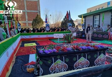 آیین تدفین پیکر مطهر شهید گمنام، در اداره کل آموزش و پرورش استان اردبیل